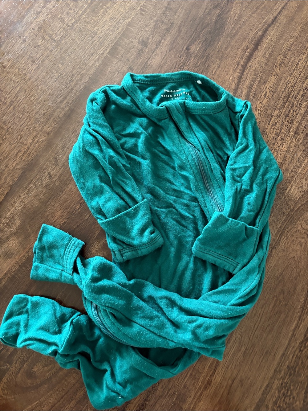 Dreamland Emerald Green One-Piece Zippered Sleepwear